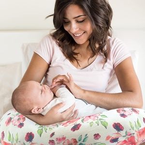 Manhattan Kids Floral Print Nursing Pillow w/ Microfiber Support